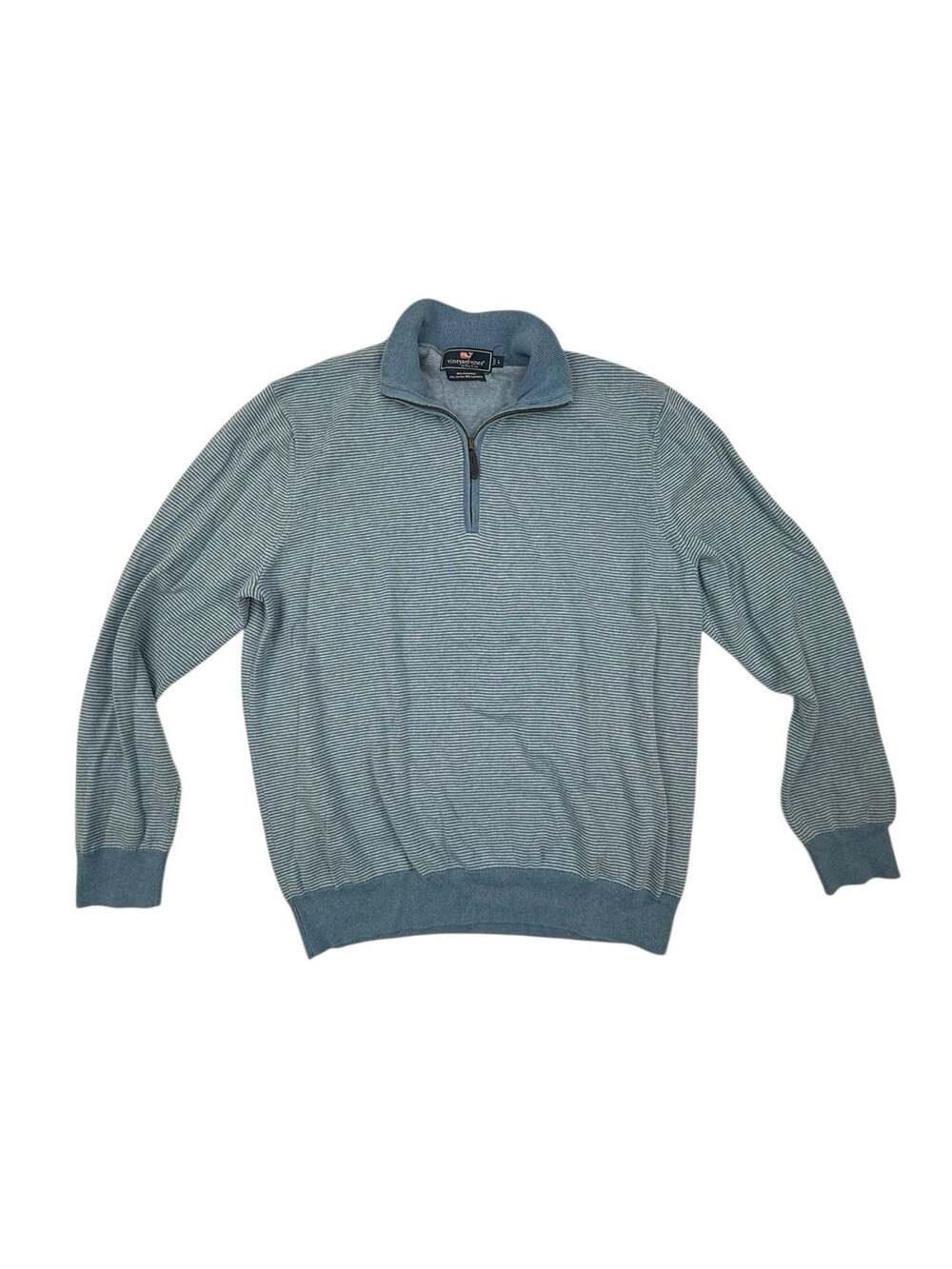 Vineyard Vines Men's Cotton Cashmere Striped Quarter-Zip Sweater